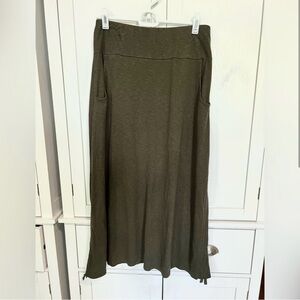 Pure Jill J.Jill PJ Easy Knit Side-Tie Maxi Skirt Green XS Petite Fall Style